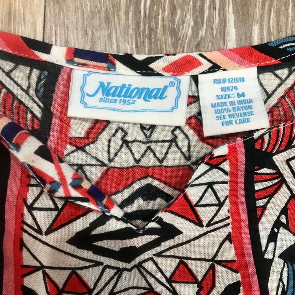 National Batik Style Boho Tunic Dress Size M. - Picture 3 of 8